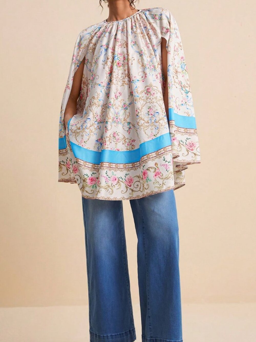 Pink Boho Women's Baroque Placement Print Tunic - Picture 7 of 8